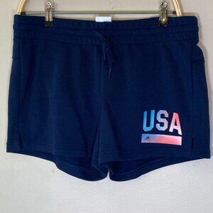 Adidas Navy USA Womens Shorts Red White & Blue